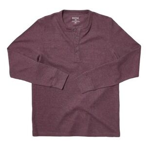 Rhone Waffle Knit Henley in‎ Grape Shake Heather NEW XL